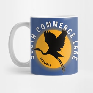 South Commerce Lake in Michigan Heron Sunrise Mug